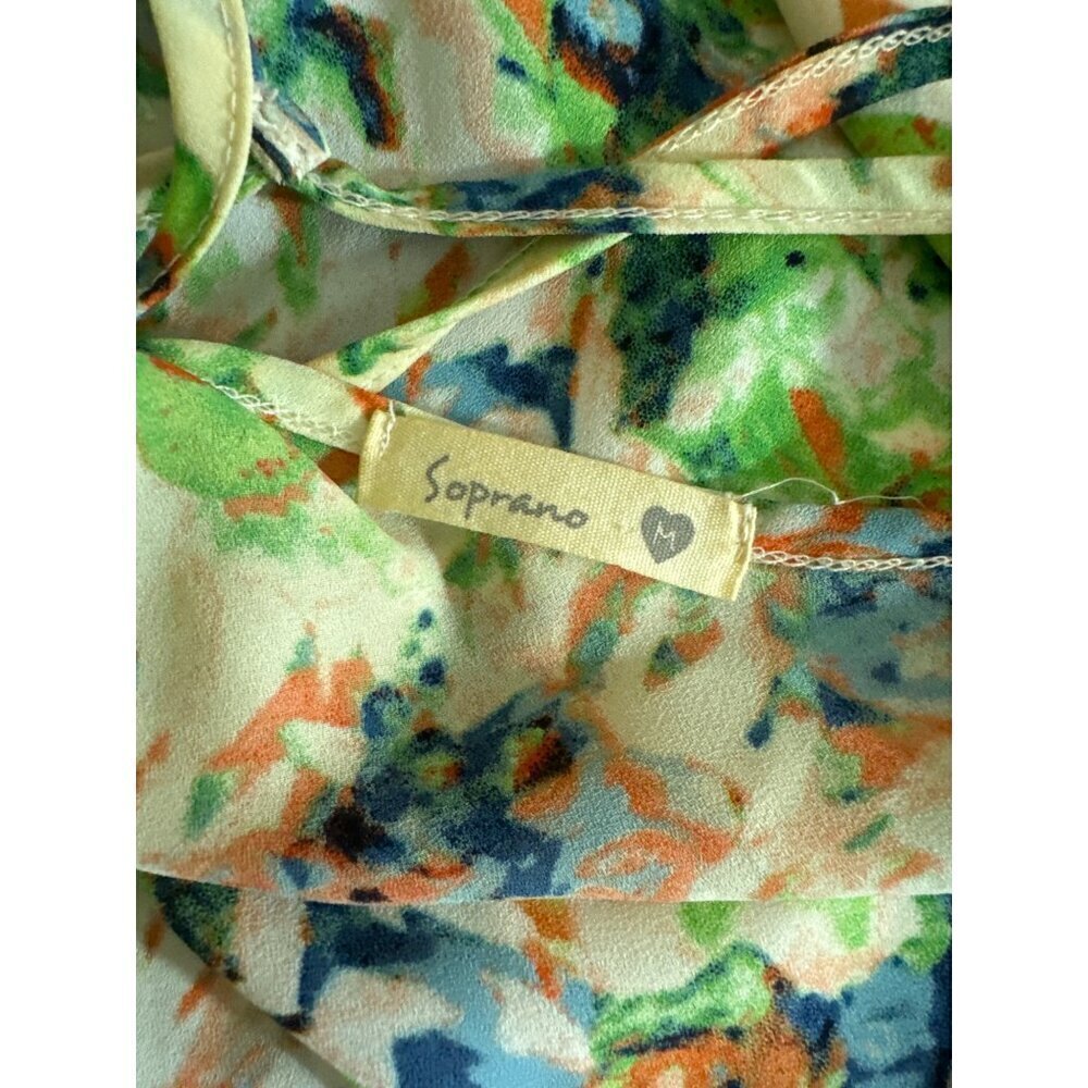 Soprano Floral Print Sleeveless Chiffon Tank Top M - Picture 3 of 3